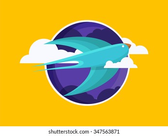 Swallow bird flying vector illustration