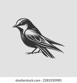 swallow bird illustration vector. retro bird style illustration. bird vector illustration.