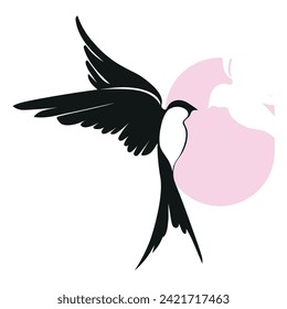 Schlucken Sie das Logo für Vögel. Fliegervogelvektorgrafik