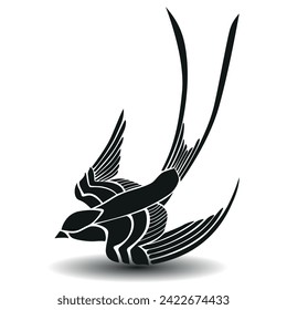 Swallow bird logo design and vector flying bird