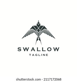 Swallow bird logo icon design template flat vector