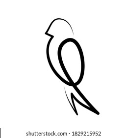 Tragar, logotipo de pájaro en una línea