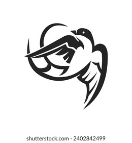 Swallow bird logo template Isolated. Brand Identity. Icon Abstract Vector graphic