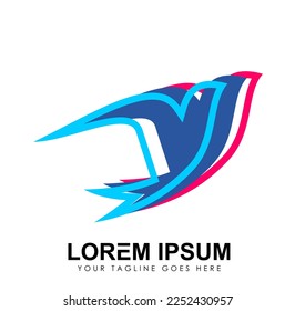 Swallow Bird Logo Vector icon Sign illustration in white background isolated