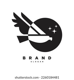 Swallow bird negative space logo design in circle background design for your brand or business