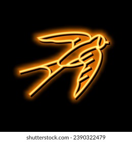 swallow bird neon light sign vector. swallow bird illustration