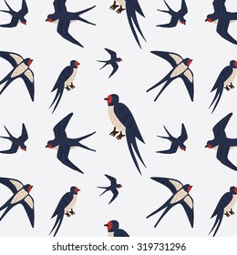 Swallow Bird Pattern Stock Vector (Royalty Free) 319731296 | Shutterstock