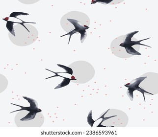 swallow bird pattern vector illustration