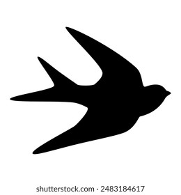 Swallow bird silhouette. Vector image