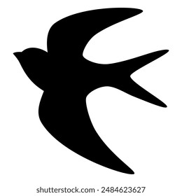 Traga la silueta de un pájaro. Imagen de Vector