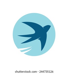 Swallow Bird Silhouette Vector Logo