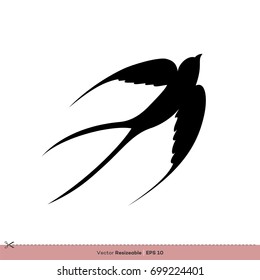 Swallow - Bird Silhouette Vector Logo Template Illustration Design. Vector EPS 10.