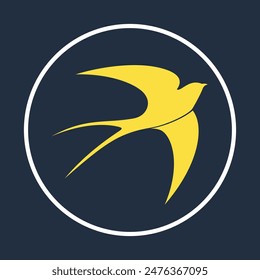 Swallow bird symbol beautiful background abstract vector illustration design