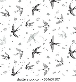 swallow bird vector pattern