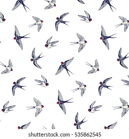 swallow bird vector pattern