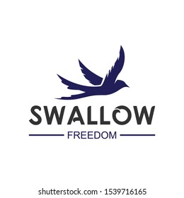 Swallow bird Vintage Flying logo business design template vector illustration