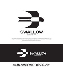 Swallow bird wing logo icon symbol design