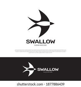 Swallow bird wing logo icon symbol design