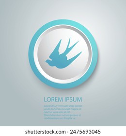 Blaues Logo schlucken. Schild Silhouette Schwalbe fliegendes Logo Vektorgrafik isolierter weißer Hintergrund