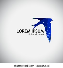 Swallow colored logo. Vector