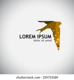 Swallow colored logo. Vector