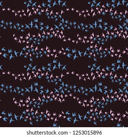 Swallow. Fly bird in sky seamless pattern