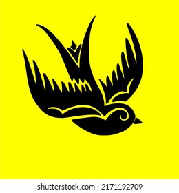 swallow head vector for logo or illustration