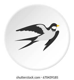 Swallow icon in flat circle isolated vector illustration for web