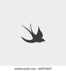 Swallow icon in a flat design in black color. Vector illustration eps10