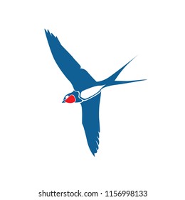 Swallow icon. Flat illustration of swallow vector icon for web