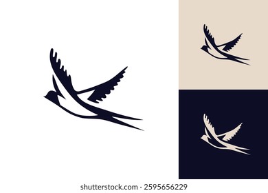 Swallow icon fly bird logo abstract background design isolated vector