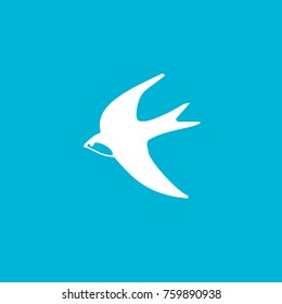 Swallow icon on blue background. Template for prints and decoration. Vector illustration.