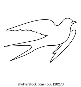 Swallow icon. Outline illustration of swallow vector icon for web