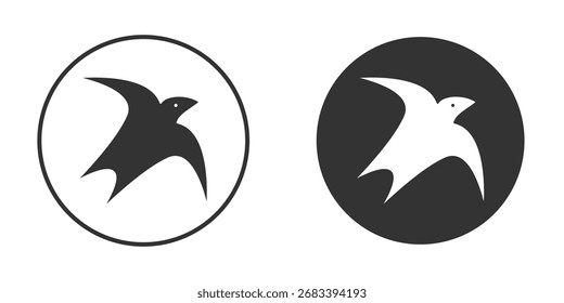 Swallow icon, symbol, Vector pictogram. Simple element illustration.