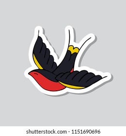 swallow illustration traditional tattoo flash sticker doodle icon