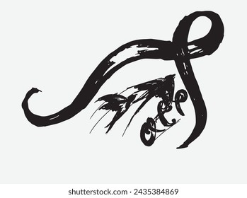 Swallow logo bird ink brush art handlettering calligraphy