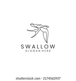 Swallow logo design icon vector