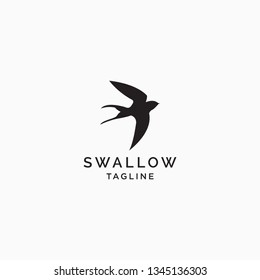 Swallow Logo Icon Design Template flat Vector