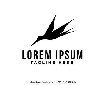 Swallow logo. Isolated flying swallow bird logo