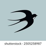 Swallow logo. Isolated swallow on white background