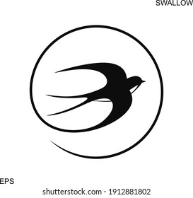 Swallow logo. Isolated swallow on white background