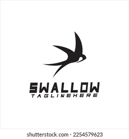 Swallow logo. silhouette swallow flying logo vector isolated white background