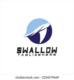 Swallow logo. silhouette swallow flying logo vector isolated white background