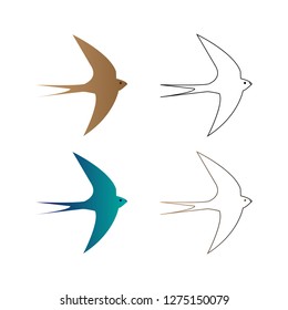 Swallow Logo useful, editable. And printable Perfect for use in a wide range of new media templates: Web Marketing Agency, Social Media Services Showcase, Online Marketing Apps, and Web.