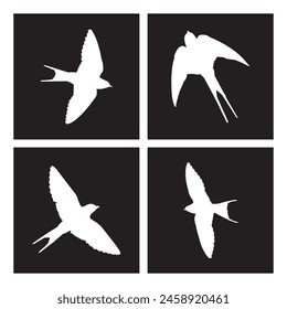 Swallow logo vector illustration design template.