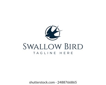 Ilustración vectorial con el logo de swallow. Plantilla con el logo de flying bird