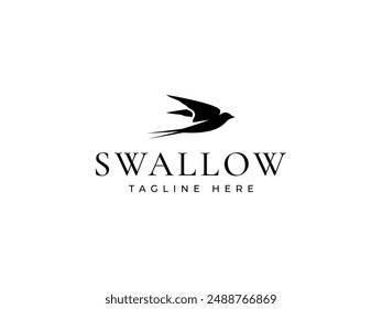 swallow logo vector illustration. flying bird logo template