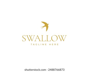 swallow logo vector illustration. flying bird logo template