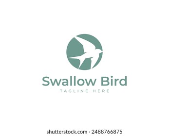 swallow logo vector illustration. flying bird logo template