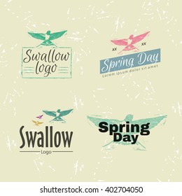  Swallow or martlet bird as main element of logotype.